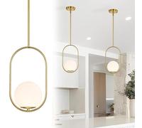 Mid Century Modern Globe Pendant Light Gold Pendant Light Sphère Verre Abat-jour Éclairage pour îlot de cuisine