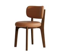Mid-Century Modern Round Upholstered Dining Chair Curved Back Design Boucle Fabric Perfect for Kitchen & Dining Room Orange & Walnut Finish