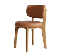 Mid-Century Modern Round Upholstered Dining Chair in Boucle Fabric Curved Back Design for Kitchen Stylish Orange Accent Comfortable Seating Solution.