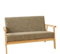 Mid-Century Modern Solid Wood Armchair with High-Density Sponge Cushion Plush Chenille Living Room Chair for Bedroom, Apartment(7)