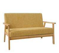 Mid-Century Modern Solid Wood Armchair with High-Density Sponge Cushion Plush Chenille Living Room Chair for Bedroom, Apartment(6)