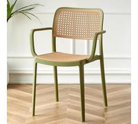 Mid-Century Modern Stackable Rattan & Plastic Dining Chair Retro Style for Living Room & Events 45x50x80 cm Ideal for Commercial Use Color I