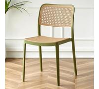 Mid-Century Modern Stacking Rattan and Plastic Dining Chair Retro Style Perfect for Living Room and Commercial Events Size: 45 x 50 x 80 cm Color: D