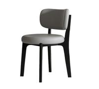 Mid-Century Modern Upholstered Round Dining Chair Curved Back Design Boucle Fabric Stylish Accent for Kitchen Dark Grey with Black Frame