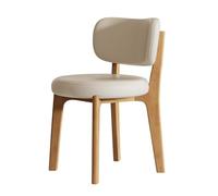 Mid-Century Modern Upholstered Round Dining Chair in Boucle Fabric Curved Backrest Ideal for Kitchen Or Dining Room - Beige Original Design