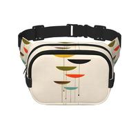 Mid Century Moderne Impressions Hanches Packs pour Femmes Hommes, Mode Taille Packs pour Entraînement Course Voyage Randonnée, Noir, One size