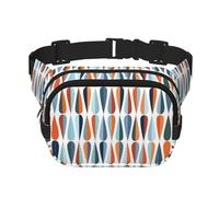 Mid Century Moderne Imprimé Goutte Unisexe Carré Double Couche Sac de Taille Sac À Bandoulière Sac De Voyage Accessoire D'entraînement, Noir, Taille Unique, noir, One Size
