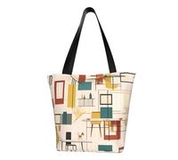 Mid Century Sac à main moderne pour femme Sac à bandoulière Sac à bandoulière Sac à bandoulière Sac à bandoulière pour le week-end Sac à bandoulière Noir Taille unique