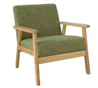 Mid-Century Solid Wood Sofa Chair Comfy Bedroom Chairs for Adults,Small Wide Reading Nook Arm, Modern for Living Room, Office(1)