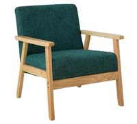 Mid-Century Solid Wood Sofa Chair Comfy Bedroom Chairs for Adults,Small Wide Reading Nook Arm, Modern for Living Room, Office(5)