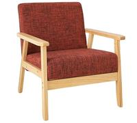 Mid-Century Solid Wood Sofa Chair Comfy Bedroom Chairs for Adults,Small Wide Reading Nook Arm, Modern for Living Room, Office(3)