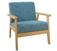 Mid-Century Solid Wood Sofa Chair Comfy Bedroom Chairs for Adults,Small Wide Reading Nook Arm, Modern for Living Room, Office(2)