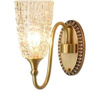 Mid Century Water Ripple Glass Staircase Wall Sconce Retro Bedside Reading Wall Light Modern Indoor Brass Hallway Wall Mounted Lamp Fixtures For Bedroom Porch