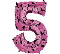 Ballon Aluminium Chiffre Minnie 66 Cm Rose