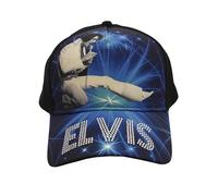 Mid-South Products - Casquette Elvis Presley, Bleu avec Strass, Taille Unique