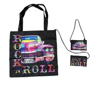 Mid-South Products Elvis Sac fourre-tout réutilisable avec pochette Motif Cadillac Rock 'N' Roll