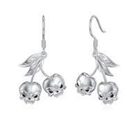 Midari Boucles d'oreilles pendantes en argent sterling 925 avec croix de rose/football/pingouin/tortue/chauve-souris/crâne/visage/lotus/araignée/fantômes pour femme, Argent sterling, Pas de gemme