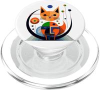Midcentury Cat Retro Vintage Art Modern Atomic Moon 1950s PopSockets PopGrip pour MagSafe