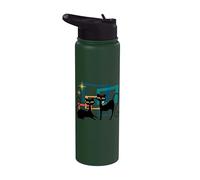 Midcentury Cats Mid Century Retro Atomic Age Space Kitten Stainless Steel Insulated Water Bottle