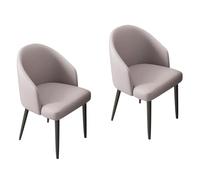 MidCentury Lot de 2 chaises de salle à manger modernes en similicuir avec pieds en métal Gris