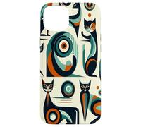 Midcentury Mid Century Cat Retro Atomic Age Space Modern Coque pour iPhone 15 Plus