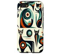 Midcentury Mid Century Cat Retro Atomic Age Space Modern Coque pour iPhone SE (2020) / 7/8