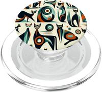 Midcentury Mid Century Cat Retro Atomic Age Space Modern PopSockets PopGrip pour MagSafe