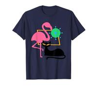 Midcentury Mid Century Flamingo and Cat Stardust Modern T-Shirt