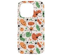 Midcentury Mid Century Modern Atomic Retro Beige Pattern Coque pour iPhone 15 Pro