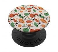 Midcentury Mid Century Modern Atomic Retro Beige Pattern PopSockets PopGrip Adhésif