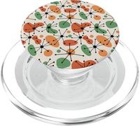 Midcentury Mid Century Modern Atomic Retro Beige Pattern PopSockets PopGrip pour MagSafe