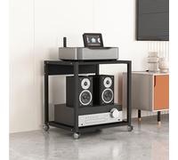 MidCentury Support multimédia moderne pour console de jeu audio stéréo étagère DVD étagère d'angle AV support de platine pour divertissement à domicile élégant