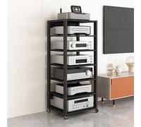 MidCentury Support multimédia moderne pour consoles de jeu, DVD, support d'angle AV stéréo, support élégant et durable pour centre de divertissement