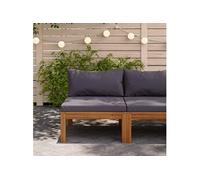 Middenbank sectioneel donkergrijze kussens massief acaciahout316288