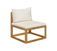 Vidaxl Canapé Central Sectionnel Et Coussin Blanc Crème Bois D'acacia