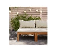 Middenbank sectioneel met crÃmewitte kussens acaciahout316289