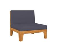 Middenbank sectioneel met donkergrijze kussens acaciahout312151