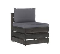 Vidaxl Canapé Central Sectionnel Avec Coussins Bois Imprégné De Gris