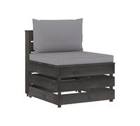 Vidaxl Canapé Central Sectionnel Avec Coussins Bois Imprégné De Gris
