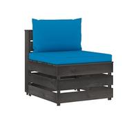 vidaXL Canapé d'Angle Sectionnel avec Coussins Meuble de Patio Canapé de Terrasse Canapé d'Angle de Jardin Extérieur Bois Imprégné de Gris Gris