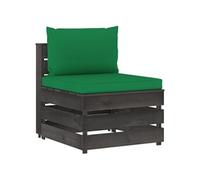 Vidaxl Canapé Central Sectionnel Avec Coussins Bois Imprégné De Gris Gris