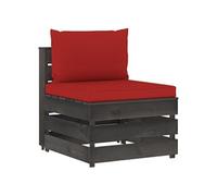 Vidaxl Canapé Central Sectionnel Avec Coussins Bois Imprégné De Gris Gris