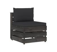 Canapé d'Angle Sectionnel avec Coussins Canapé d'Angle de Jardin Canapé d'Extérieur Meuble de Patio Terrasse Bois Imprégné de Gris