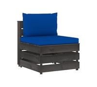 Vidaxl Canapé Central Sectionnel Avec Coussins Bois Imprégné De Gris Gris