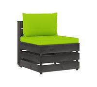 Vidaxl Canapé Central Sectionnel Avec Coussins Bois Imprégné De Gris Gris
