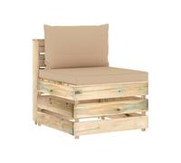 Middenbank sectioneel met kussens groen geÃ¯mpregneerd hout3074510