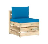 Middenbank sectioneel met kussens groen geïmpregneerd hout3074511