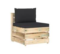 Middenbank sectioneel met kussens groen geÃ¯mpregneerd hout3074514