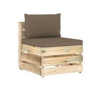 vidaXL Middenbank sectioneel met kussens groen geÃ¯mpregneerd hout3074515 Vert G