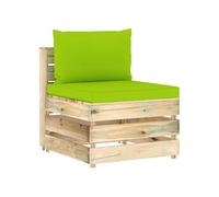 vidaXL Middenbank sectioneel met kussens groen geÃ¯mpregneerd hout3074518 Vert G